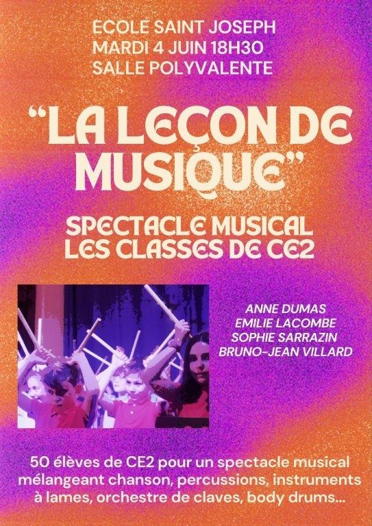 4 juin : spectacle musical des CE2