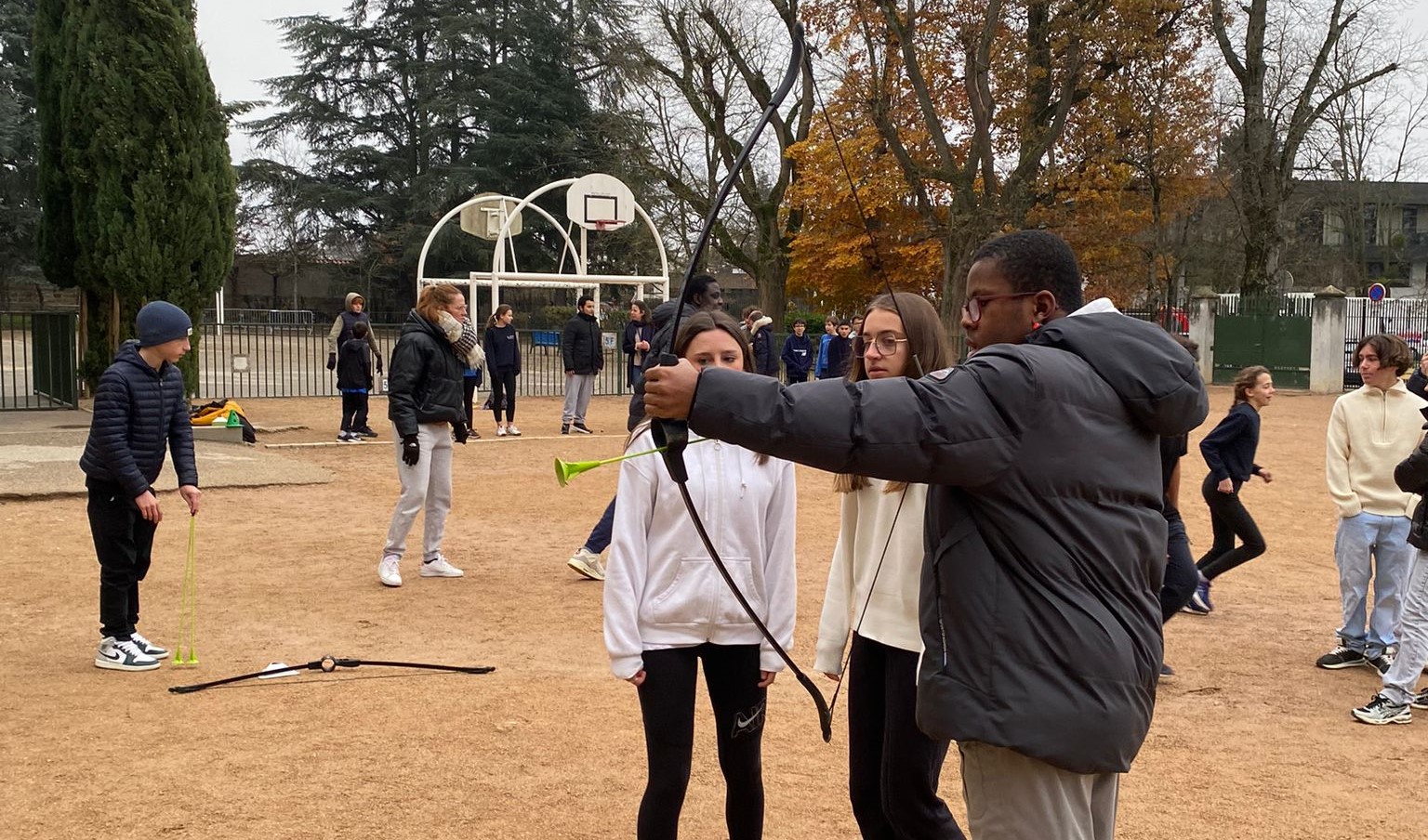 Biathlon des 4B avec leurs camarades de l’IME Teranga